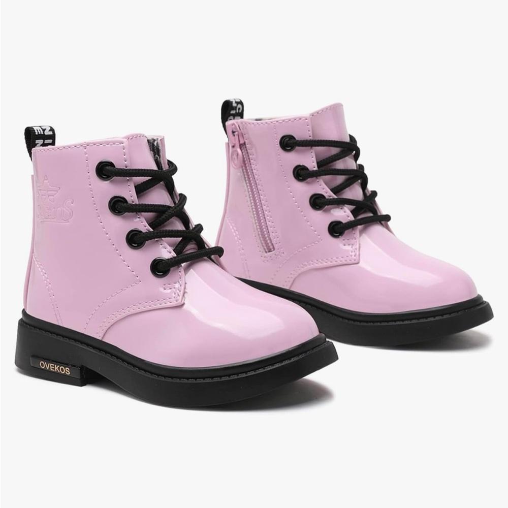 Waterproof pink combat boots toddler girls size 6.5